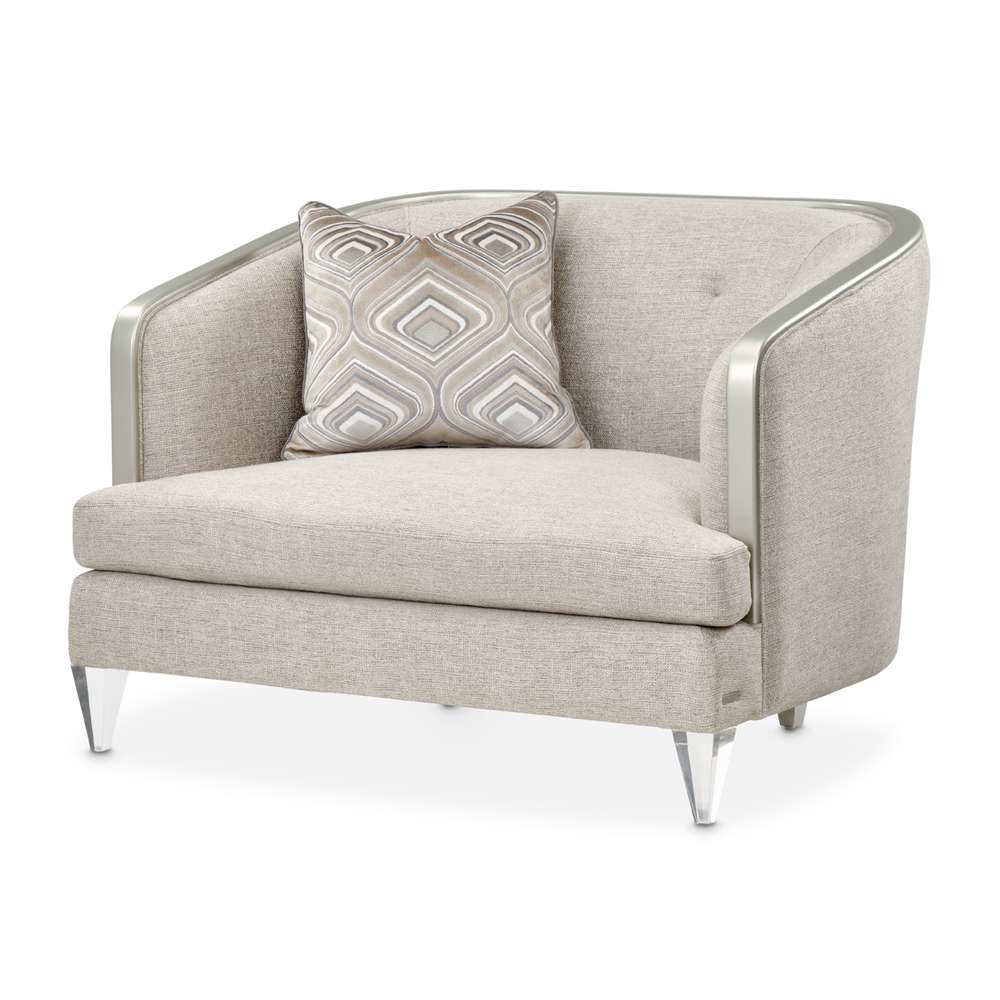 Aico by Michael Amini - Camden Court Chair and Half - Natural Flax/Platinum - 9005838-FLAX-125_CLOSEOUT veiw 1