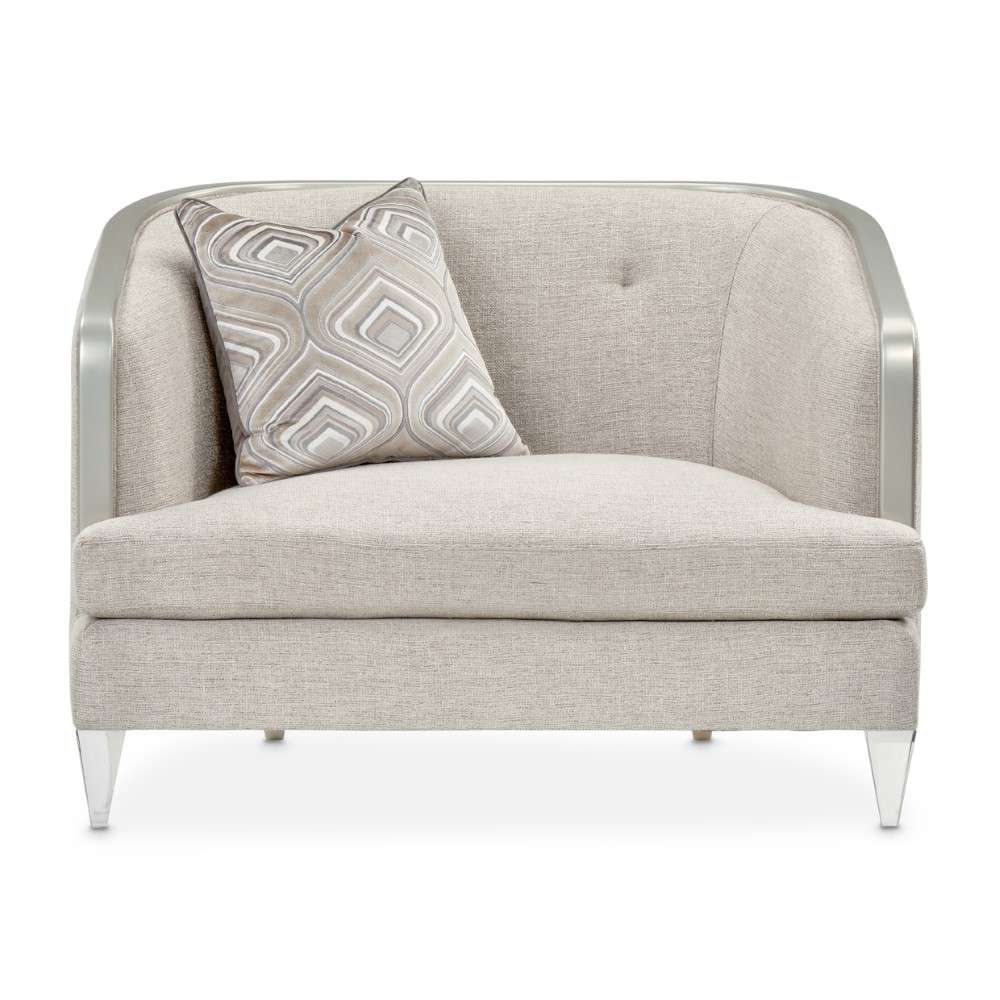 Aico by Michael Amini - Camden Court Chair and Half - Natural Flax/Platinum - 9005838-FLAX-125_CLOSEOUT veiw 2