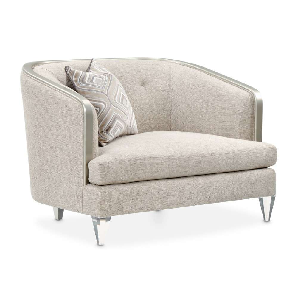 Aico by Michael Amini - Camden Court Chair and Half - Natural Flax/Platinum - 9005838-FLAX-125_CLOSEOUT veiw 3