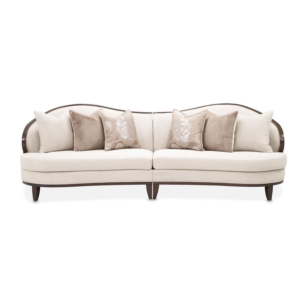 AICO by Michael Amini - Camellia Field 2-Piece Chenille Sofa - Linen/Warm Pecan - 9090-2PC-LINEN-400 veiw 1