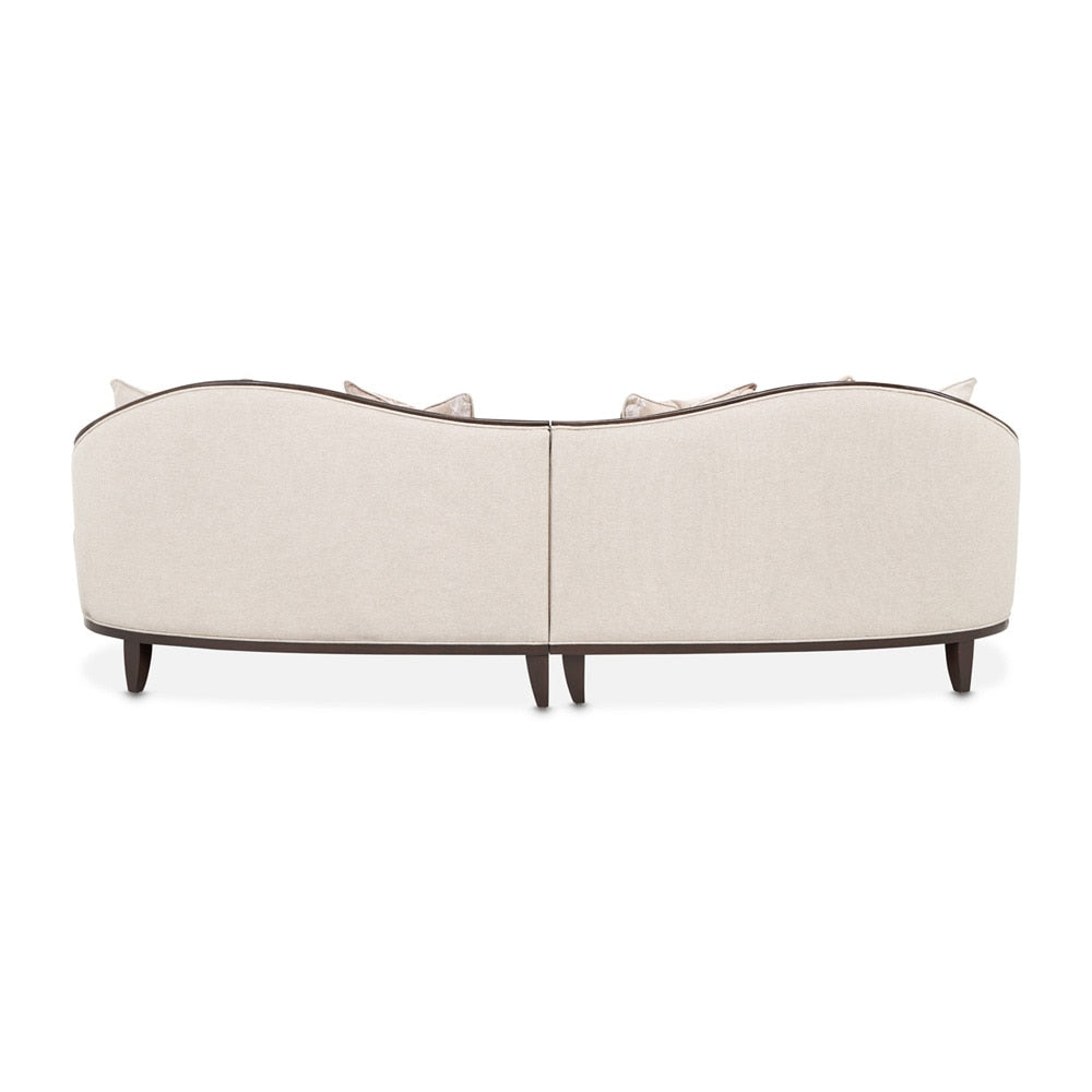 AICO by Michael Amini - Camellia Field 2-Piece Chenille Sofa - Linen/Warm Pecan - 9090-2PC-LINEN-400 veiw 2