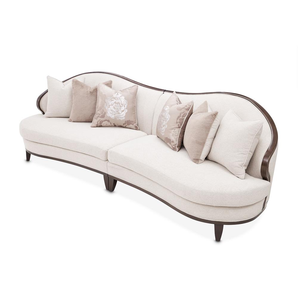 AICO by Michael Amini - Camellia Field 2-Piece Chenille Sofa - Linen/Warm Pecan - 9090-2PC-LINEN-400 veiw 3