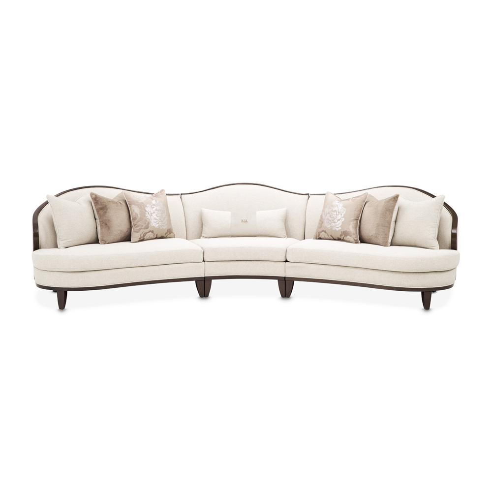 AICO by Michael Amini - Camellia Field 3-Piece Chenille Sofa - Linen/Warm Pecan - 9090-3PC-LINEN-400 veiw 1