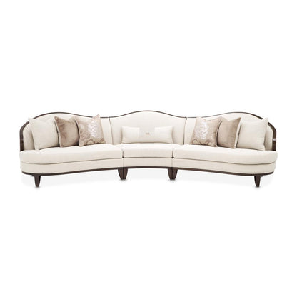 AICO by Michael Amini - Camellia Field 3-Piece Chenille Sofa - Linen/Warm Pecan - 9090-3PC-LINEN-400 veiw 1