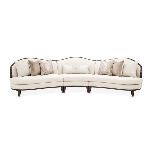 AICO by Michael Amini - Camellia Field 3-Piece Chenille Sofa - Linen/Warm Pecan - 9090-3PC-LINEN-400 veiw 1