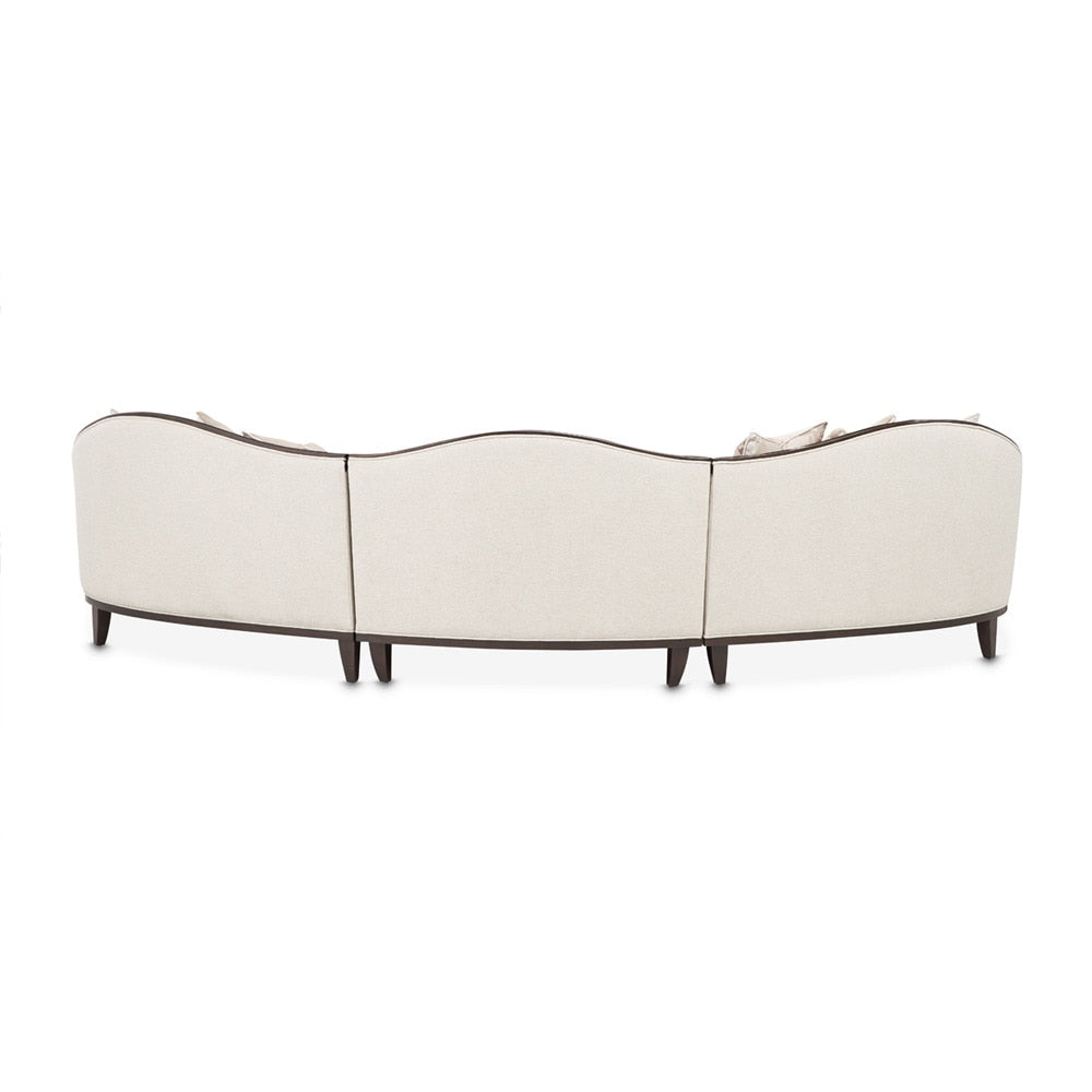 AICO by Michael Amini - Camellia Field 3-Piece Chenille Sofa - Linen/Warm Pecan - 9090-3PC-LINEN-400 veiw 2