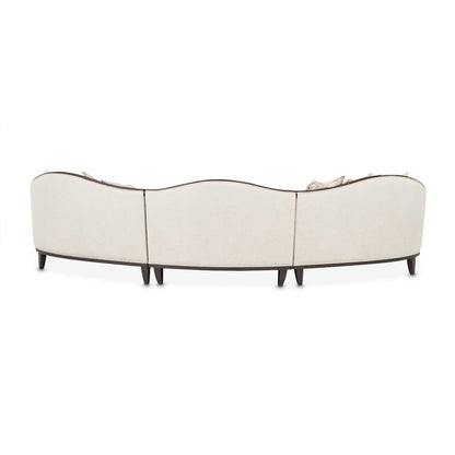 AICO by Michael Amini - Camellia Field 3-Piece Chenille Sofa - Linen/Warm Pecan - 9090-3PC-LINEN-400 veiw 2