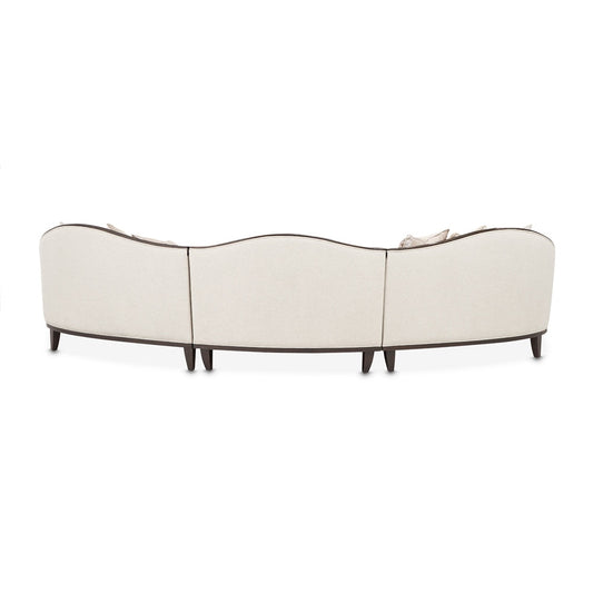 AICO by Michael Amini - Camellia Field 3-Piece Chenille Sofa - Linen/Warm Pecan - 9090-3PC-LINEN-400 veiw 2