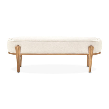 AICO by Michael Amini - Camellia Field Accent Bench - Linen/Antique Gold - 9090904-400 veiw 1