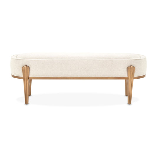 AICO by Michael Amini - Camellia Field Accent Bench - Linen/Antique Gold - 9090904-400 veiw 1