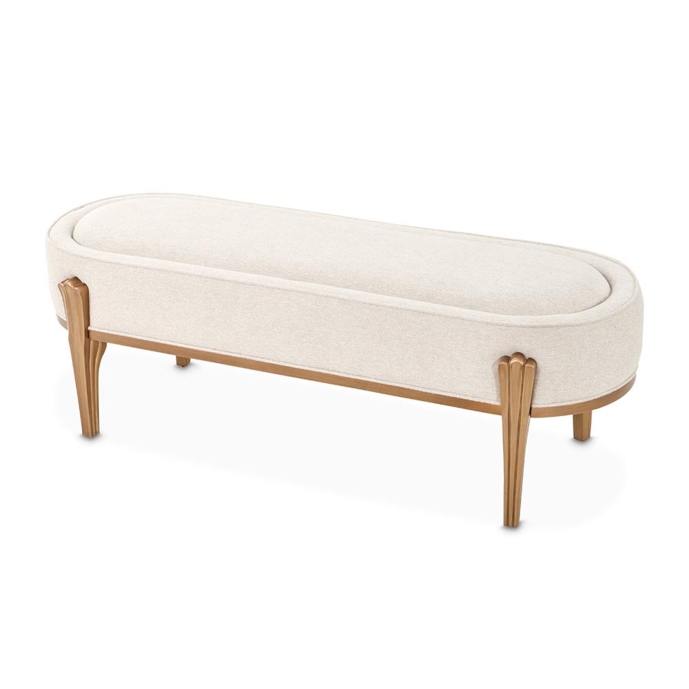 AICO by Michael Amini - Camellia Field Accent Bench - Linen/Antique Gold - 9090904-400 veiw 3