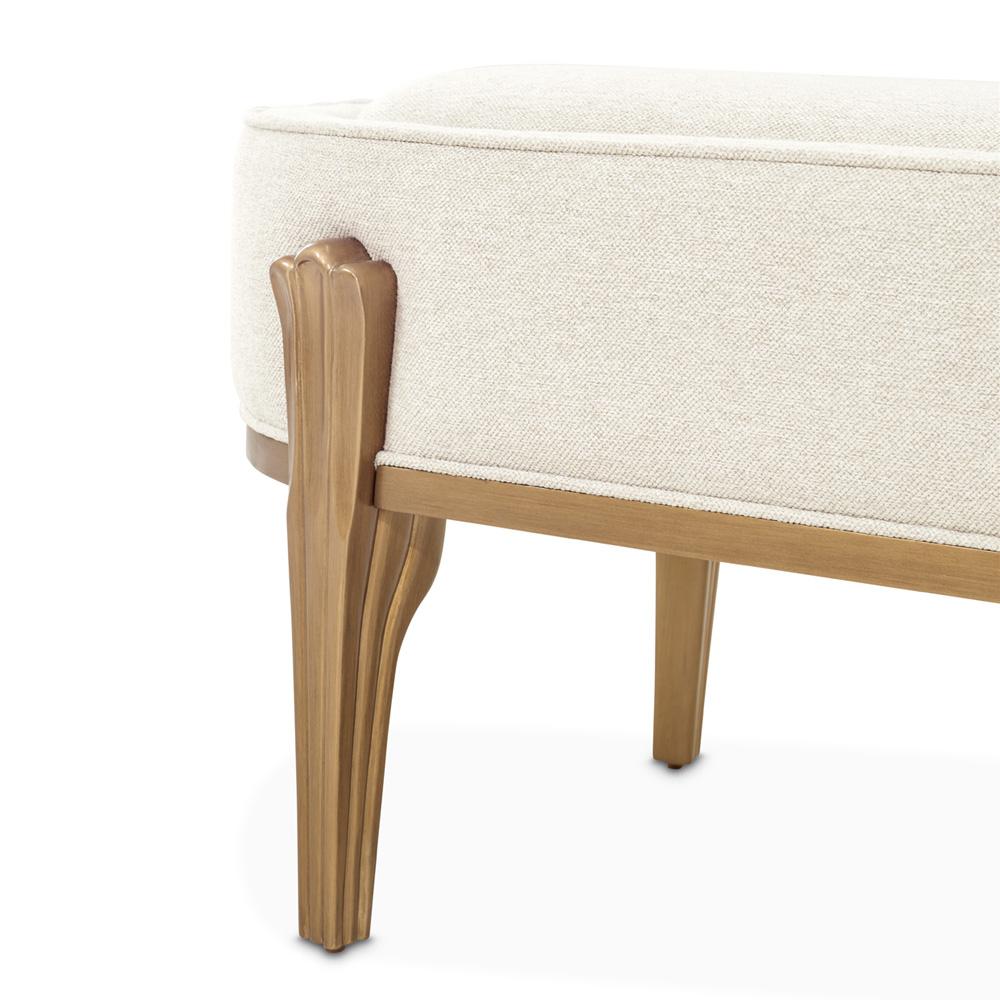 AICO by Michael Amini - Camellia Field Accent Bench - Linen/Antique Gold - 9090904-400 veiw 4