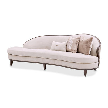 AICO by Michael Amini - Camellia Field Asymmetrical Velvet Sofa - Porcini/Warm Pecan - 9090816-LINEN-400 veiw 1