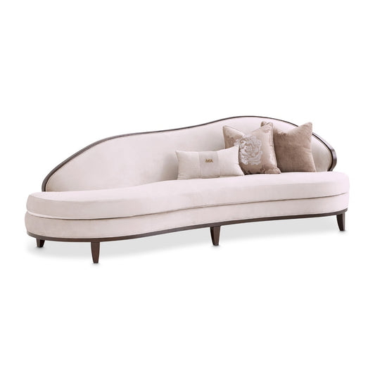 AICO by Michael Amini - Camellia Field Asymmetrical Velvet Sofa - Porcini/Warm Pecan - 9090816-LINEN-400 veiw 2