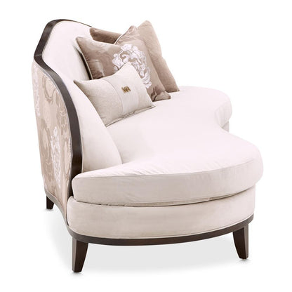 AICO by Michael Amini - Camellia Field Asymmetrical Velvet Sofa - Porcini/Warm Pecan - 9090816-LINEN-400 veiw 3