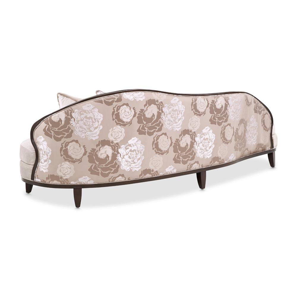 AICO by Michael Amini - Camellia Field Asymmetrical Velvet Sofa - Porcini/Warm Pecan - 9090816-LINEN-400 veiw 6