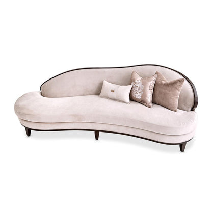 AICO by Michael Amini - Camellia Field Asymmetrical Velvet Sofa - Porcini/Warm Pecan - 9090816-LINEN-400 veiw 8