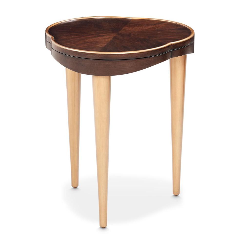AICO by Michael Amini - Camellia Field Chairside Table - Warm Pecan - 9090206-400 veiw 1