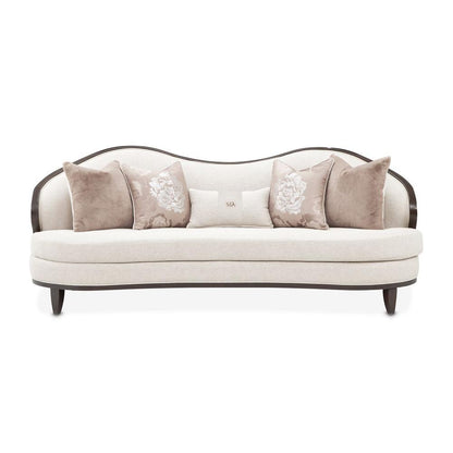 AICO by Michael Amini - Camellia Field Chenille Sofa - Linen/Warm Pecan - 9090815-LINEN-400 veiw 1