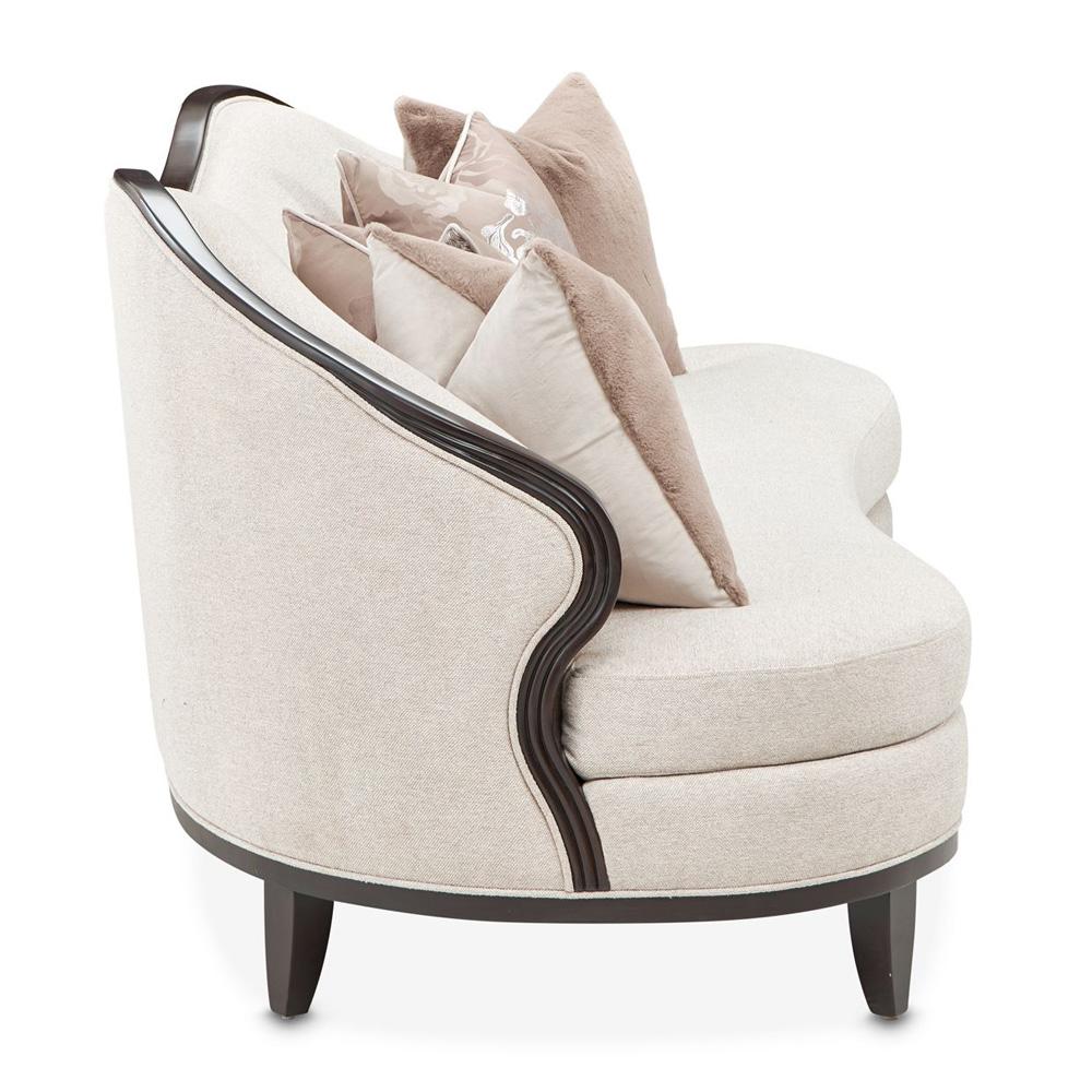 AICO by Michael Amini - Camellia Field Chenille Sofa - Linen/Warm Pecan - 9090815-LINEN-400 veiw 3