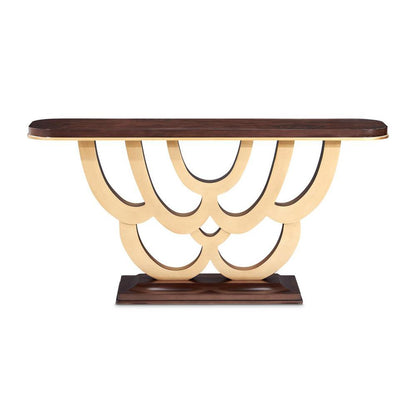 AICO by Michael Amini - Camellia Field Console Table - Warm Pecan - 9090223-400 veiw 1