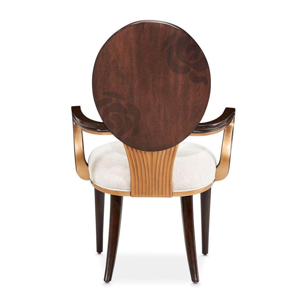 AICO by Michael Amini - Camellia Field Dining Arm Chair - Set of 2 - Linen/Warm Pecan - 9090004-400 veiw 5