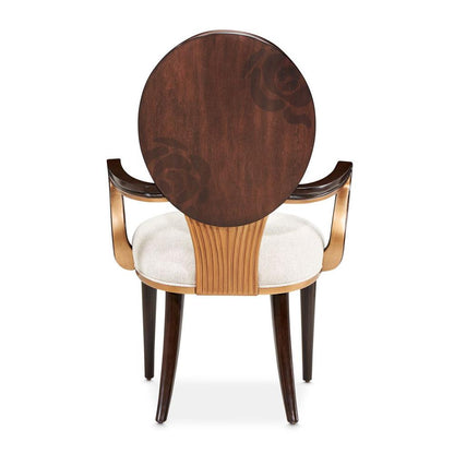 AICO by Michael Amini - Camellia Field Dining Arm Chair - Set of 2 - Linen/Warm Pecan - 9090004-400 veiw 5