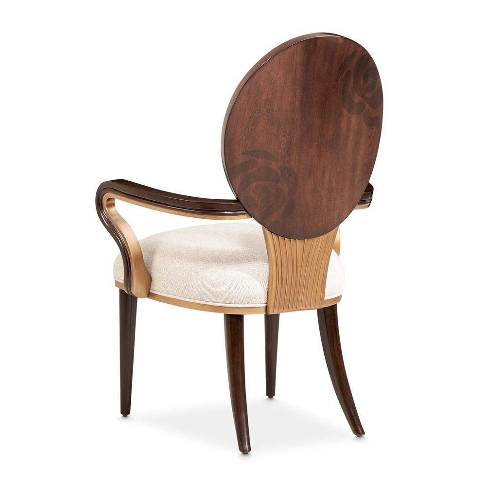 AICO by Michael Amini - Camellia Field Dining Arm Chair - Set of 2 - Linen/Warm Pecan - 9090004-400 veiw 6