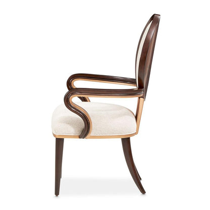 AICO by Michael Amini - Camellia Field Dining Arm Chair - Set of 2 - Linen/Warm Pecan - 9090004-400 veiw 7