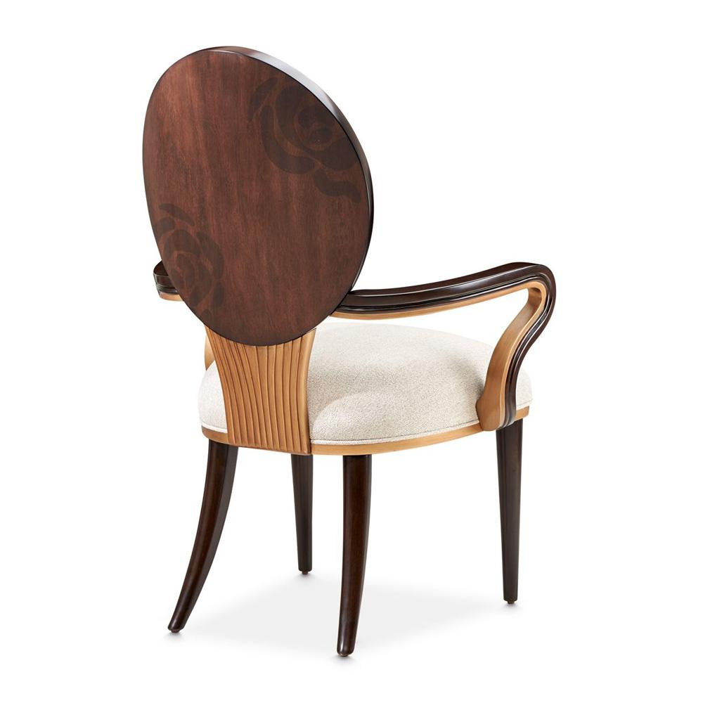 AICO by Michael Amini - Camellia Field Dining Arm Chair - Set of 2 - Linen/Warm Pecan - 9090004-400 veiw 8