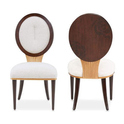 AICO by Michael Amini - Camellia Field Dining Side Chair - Set of 2 - Linen/Warm Pecan - 9090003-400 veiw 1