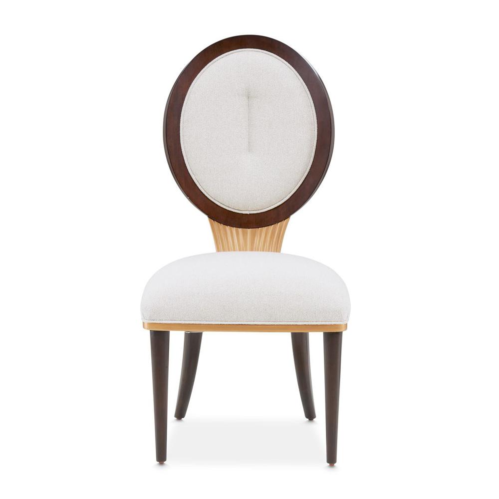 AICO by Michael Amini - Camellia Field Dining Side Chair - Set of 2 - Linen/Warm Pecan - 9090003-400 veiw 2