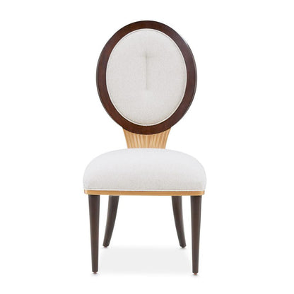 AICO by Michael Amini - Camellia Field Dining Side Chair - Set of 2 - Linen/Warm Pecan - 9090003-400 veiw 2