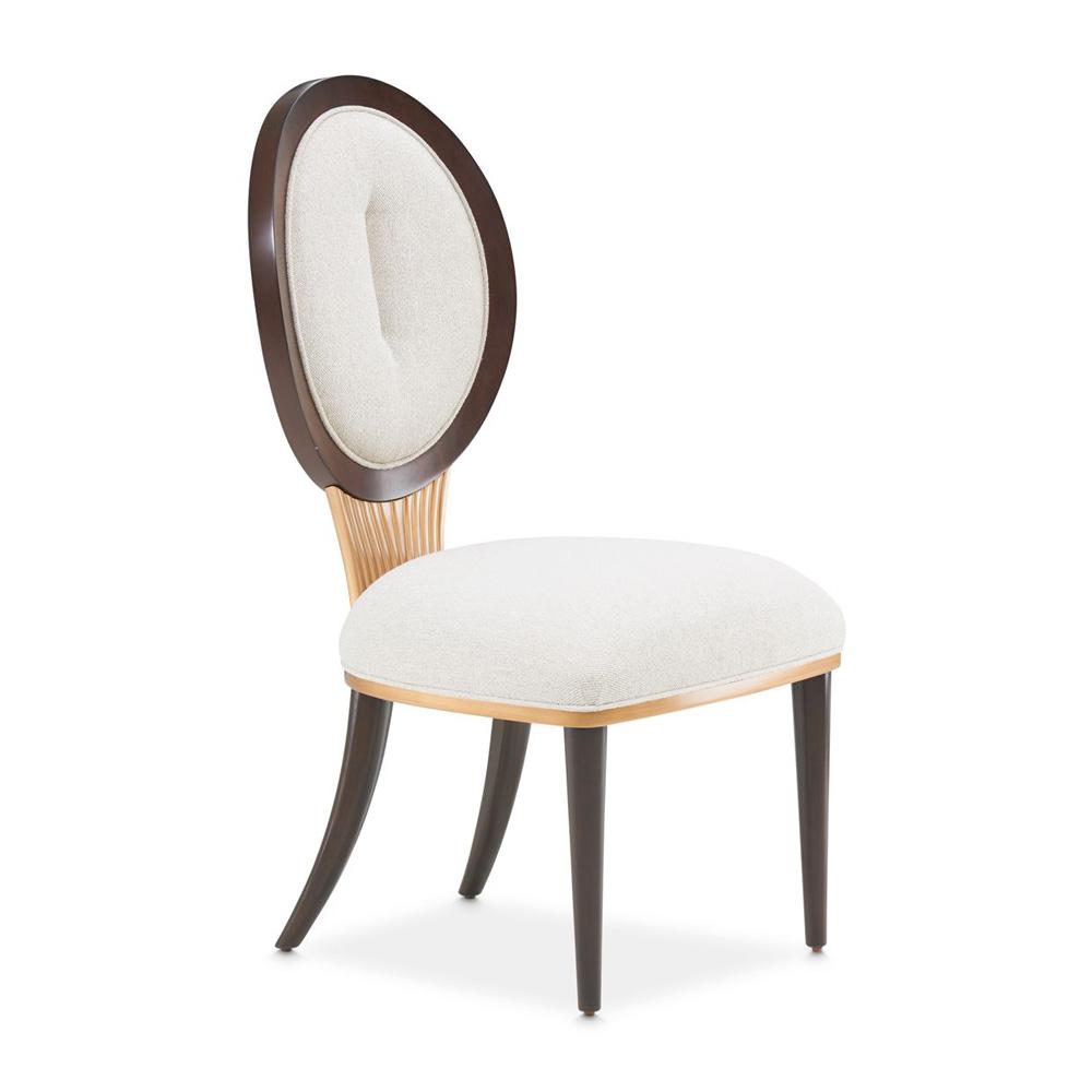 AICO by Michael Amini - Camellia Field Dining Side Chair - Set of 2 - Linen/Warm Pecan - 9090003-400 veiw 3