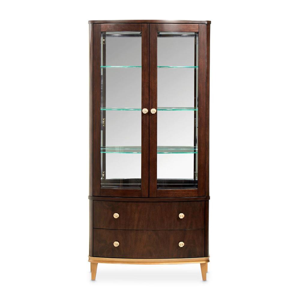AICO by Michael Amini - Camellia Field Display Cabinet - Warm Pecan - 9090209-400 veiw 1