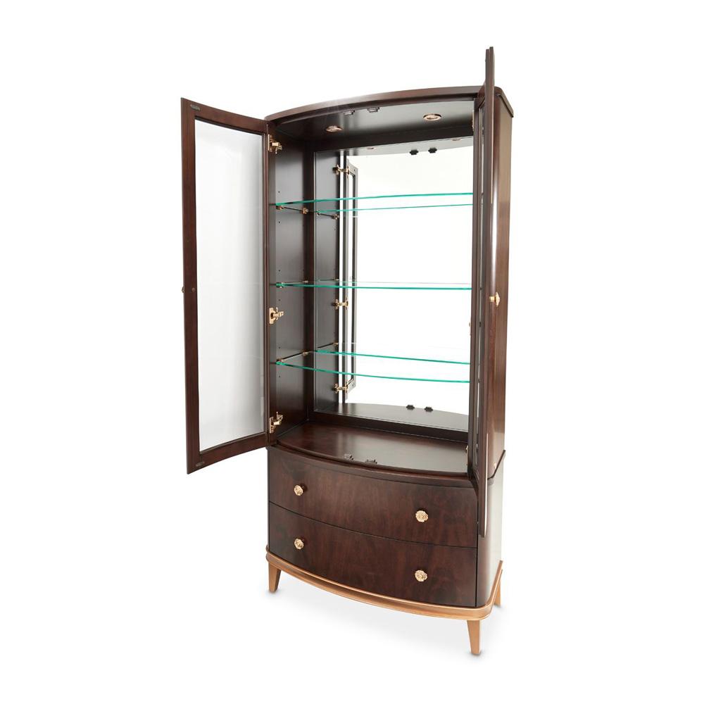 AICO by Michael Amini - Camellia Field Display Cabinet - Warm Pecan - 9090209-400 veiw 4