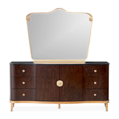AICO by Michael Amini - Camellia Field Dresser with Mirror - Warm Pecan - 9090050SA-60-400 veiw 1