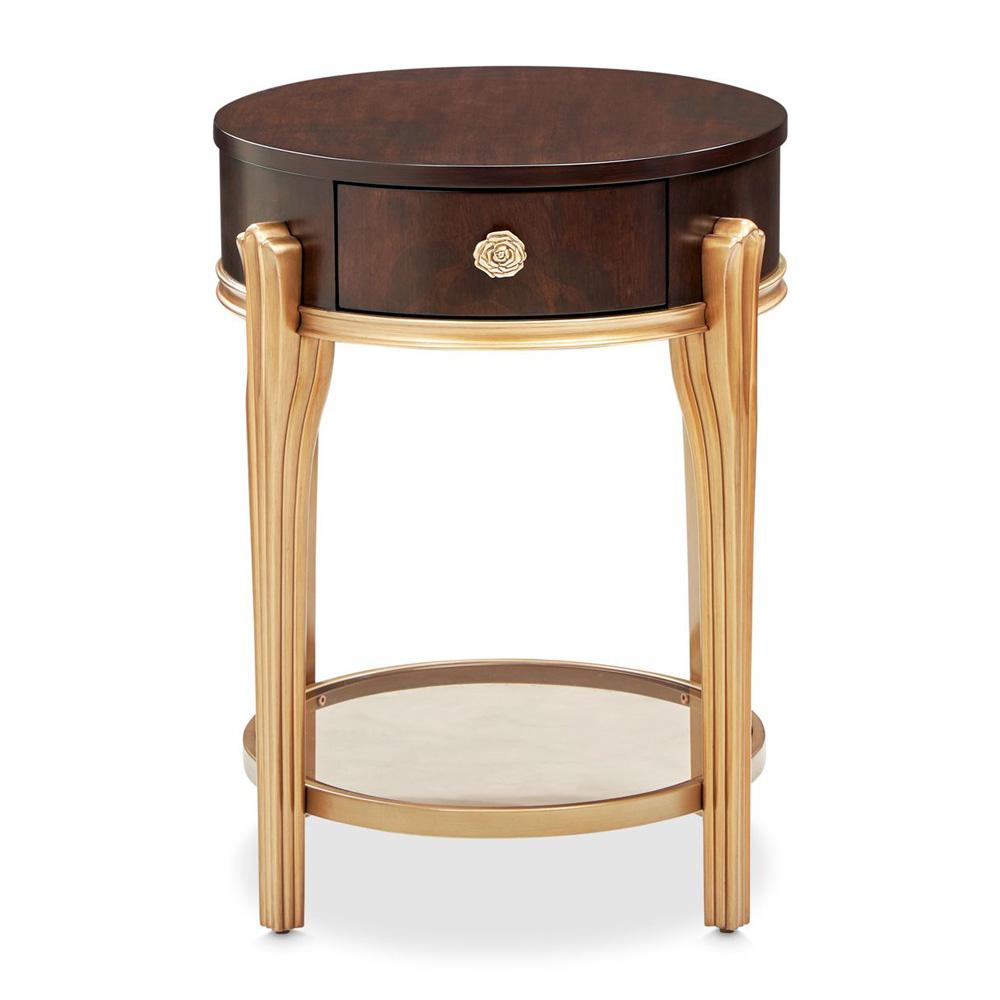 AICO by Michael Amini - Camellia Field End Table with Drawer - Warm Pecan - 9090202-400 veiw 1