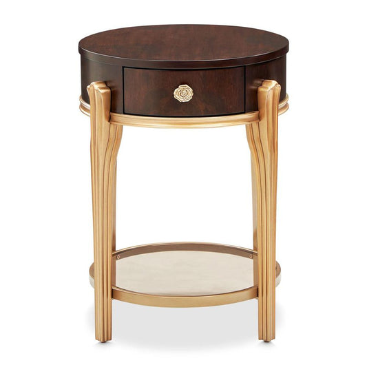 AICO by Michael Amini - Camellia Field End Table with Drawer - Warm Pecan - 9090202-400 veiw 1