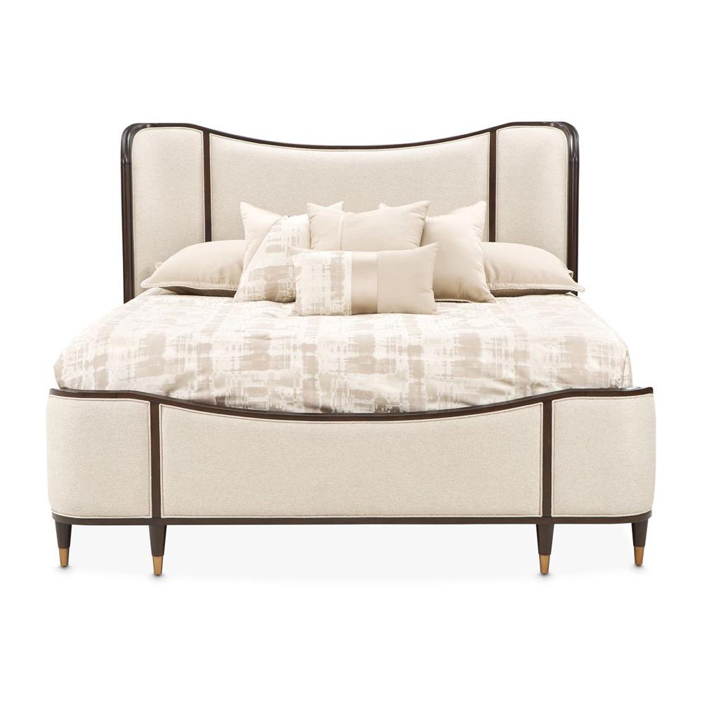 AICO by Michael Amini - Camellia Field King Upholstered Bed - Warm Pecan - 9090000EK3-400 veiw 1