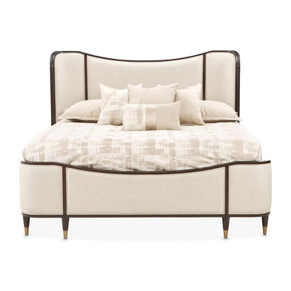 AICO by Michael Amini - Camellia Field King Upholstered Bed - Warm Pecan - 9090000EK3-400 veiw 1