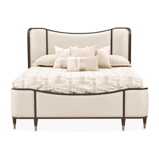 AICO by Michael Amini - Camellia Field King Upholstered Bed - Warm Pecan - 9090000EK3-400 veiw 1