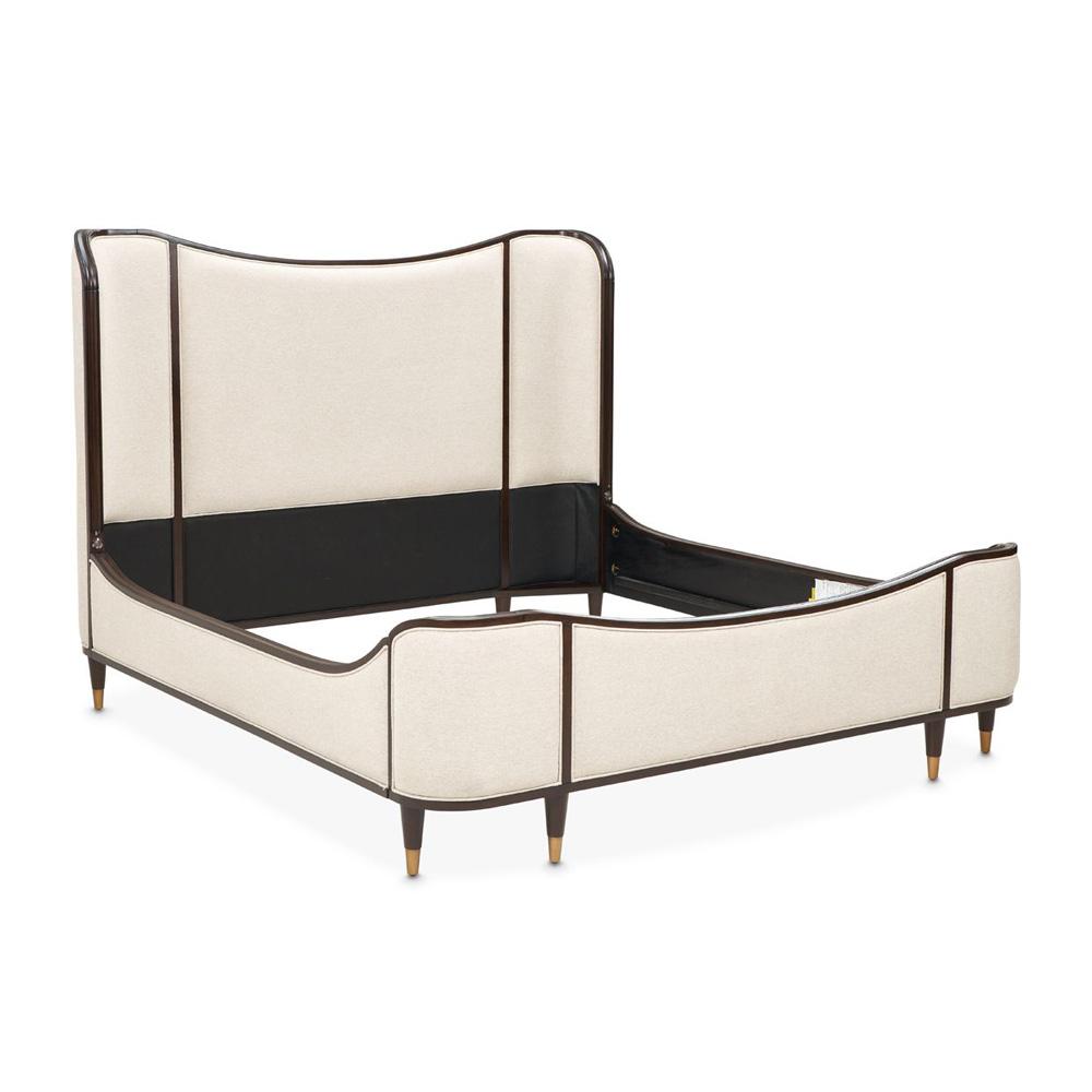 AICO by Michael Amini - Camellia Field King Upholstered Bed - Warm Pecan - 9090000EK3-400 veiw 4