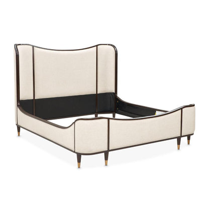 AICO by Michael Amini - Camellia Field King Upholstered Bed - Warm Pecan - 9090000EK3-400 veiw 4