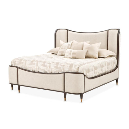 AICO by Michael Amini - Camellia Field Queen Upholstered Bed - Warm Pecan - 9090000QN3-400 veiw 1