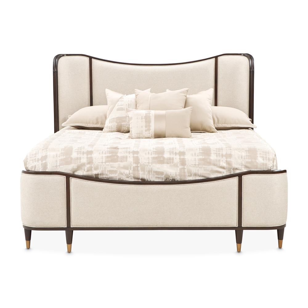 AICO by Michael Amini - Camellia Field Queen Upholstered Bed - Warm Pecan - 9090000QN3-400 veiw 2