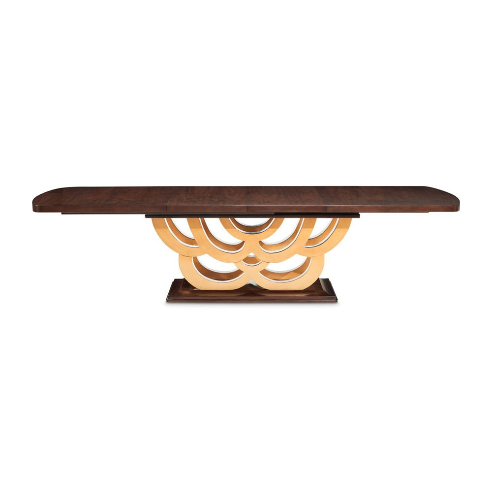 AICO by Michael Amini - Camellia Field Rectangular Pedestal Dining Table - Warm Pecan - 9090002-400 veiw 1