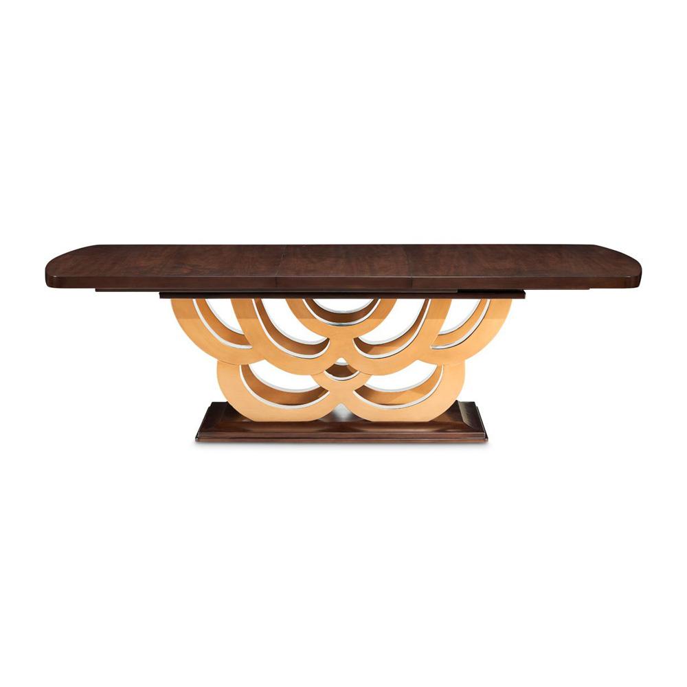 AICO by Michael Amini - Camellia Field Rectangular Pedestal Dining Table - Warm Pecan - 9090002-400 veiw 2