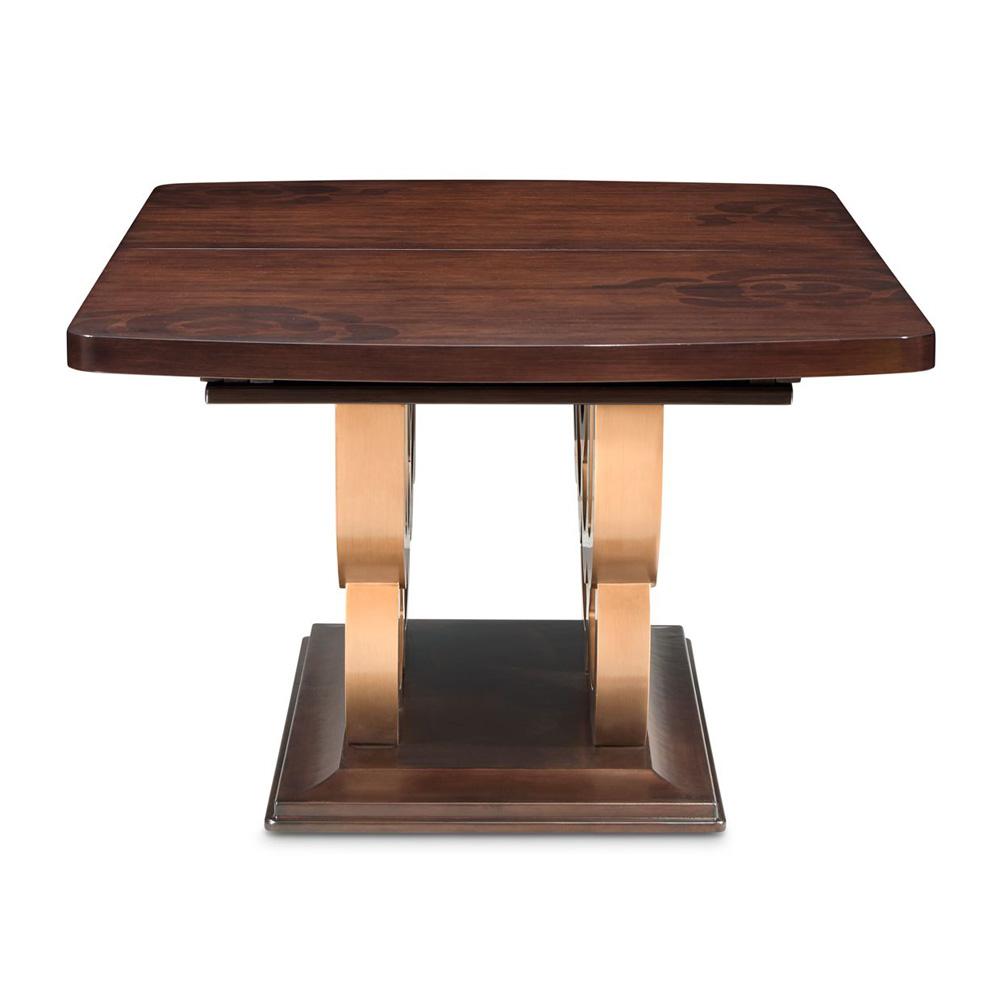 AICO by Michael Amini - Camellia Field Rectangular Pedestal Dining Table - Warm Pecan - 9090002-400 veiw 4