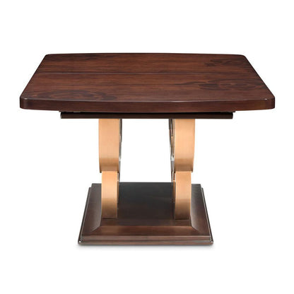 AICO by Michael Amini - Camellia Field Rectangular Pedestal Dining Table - Warm Pecan - 9090002-400 veiw 4